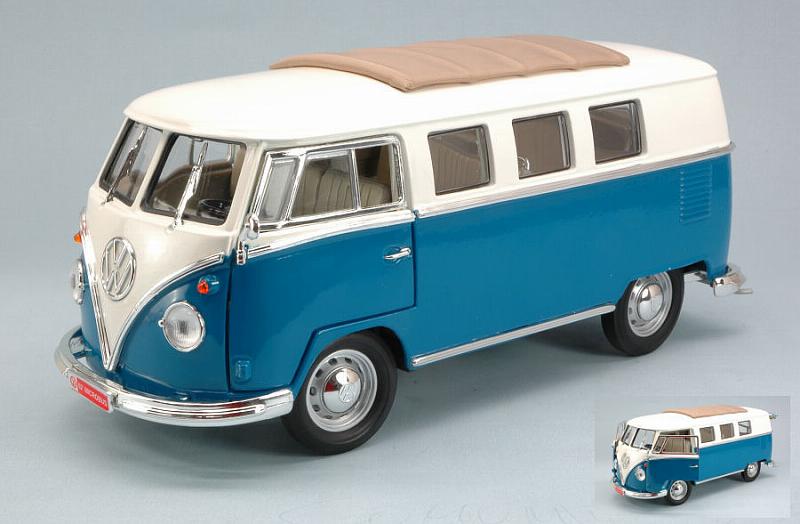 Volkswagen Microbus Soft Top 1962 (Blue/White) by lucky-die-cast