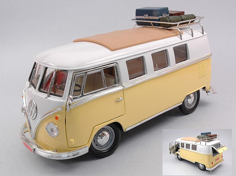 Volkswagen T1 Bus 1962 Camping Version (Yellow/White) by lucky-die-cast