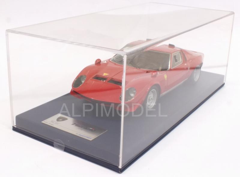 Lamborghini Miura Jota with air intakes 1970 (Red) with display case - looksmart