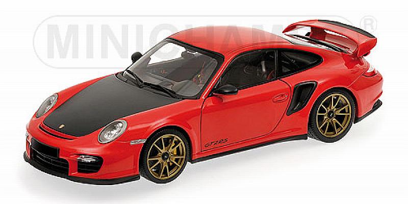Porsche 911 997 Ii Gt2 Rs 2011 Red With Gold Wheels by minichamps