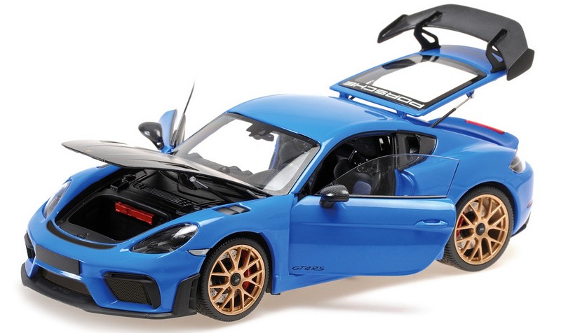 Porsche Cayman GT4 RS Weissach Package 2024 (Blue) by minichamps