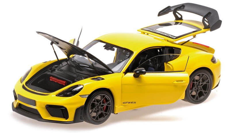 porsche Cayman GT4 RS Weissach Package 2024 (Yellow) by minichamps