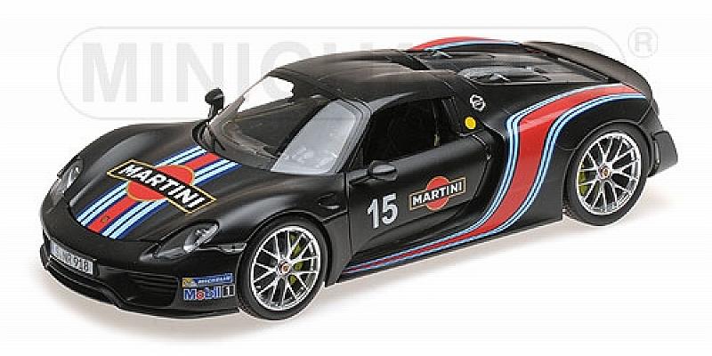 Porsche 918 Spyder Martini Weissach Package 2013 (Matt Black) by minichamps