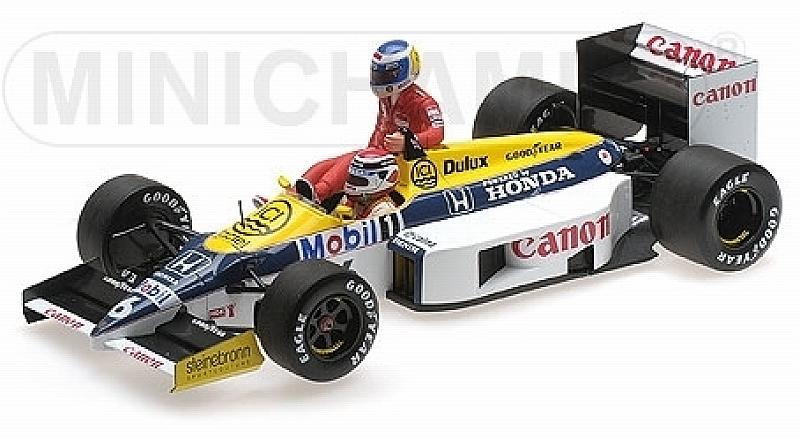 Williams FW11 Honda GP Germany 1986 Nelson Piquet (with Keke Rosberg riding on car) by minichamps