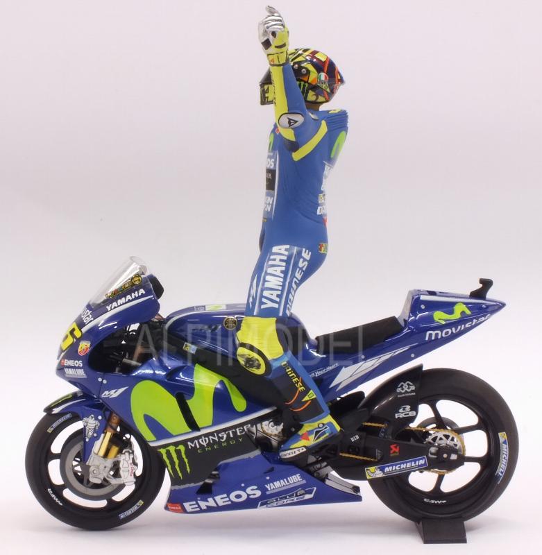 Yamaha YZR-M1 Movistar Winner Assen MotoGP 2017 Valentino Rossi (with figurine) - minichamps