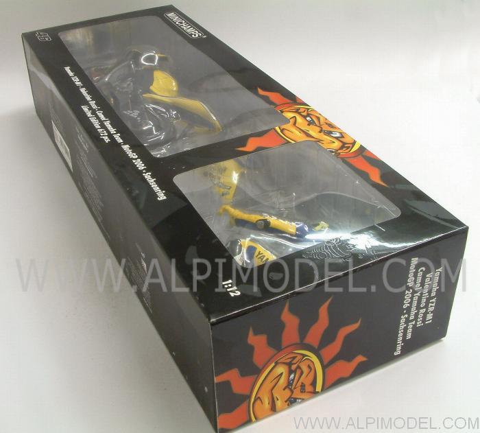 Yamaha YZR-M1 Winner Sachsenring Germany 2006 Dirty Version +FIGURE VALENTINO ROSSI LIM.ED.672 pcs. - minichamps