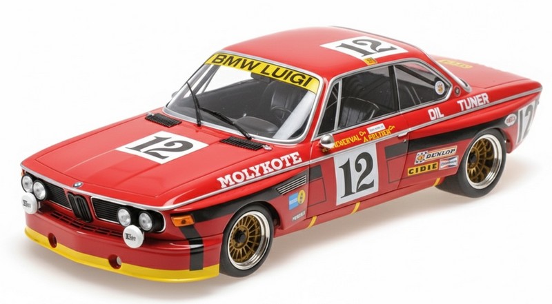 BMW 3.0 CSL #12 Luigi Peltier Xhenceval Dieudonnee Winner Spa 1974 by minichamps