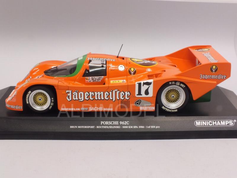 Porsche 962C Jagermeister 1000 Km Spa Francorchamps 1986 Thierry Boutsen - minichamps