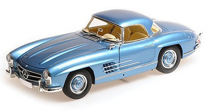 Mercedes 300 SL Roadster Hardtop (W198) 1958 (Blue Metallic) by minichamps