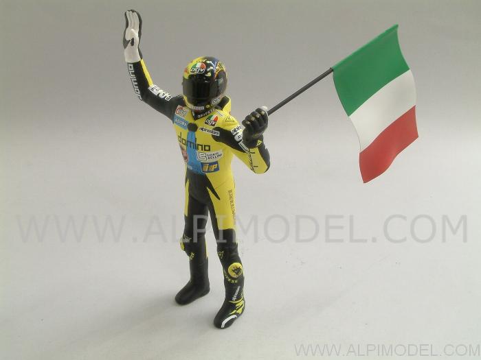 Valentino Rossi figurine GP 125 1996 with italian flag by minichamps