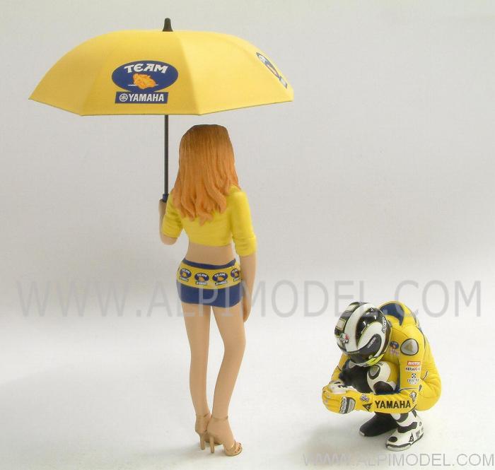 Valentino Rossi + Grid Girl Ombrellina (2 figures) MotoGP 2006 Limited Edition 576pcs. - minichamps