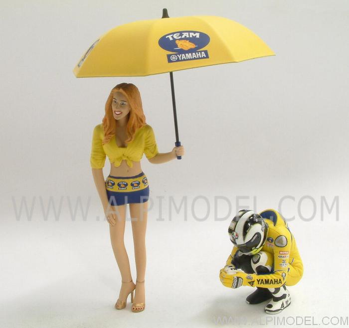 Valentino Rossi + Grid Girl Ombrellina (2 figures) MotoGP 2006 Limited Edition 576pcs. by minichamps