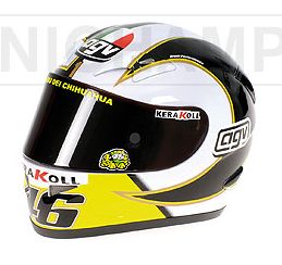 Helmet  AGV Valentino Rossi Vice World Champion MotoGP 2006 (1/2 scale - 13cm) by minichamps