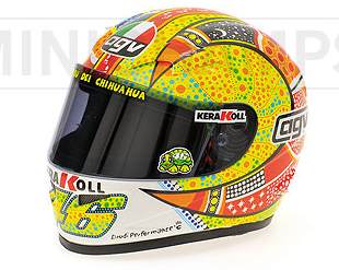 Helmet AGV MotoGP Phillip Island 2007 Valentino Rossi  (1/2 scale - 13cm) by minichamps