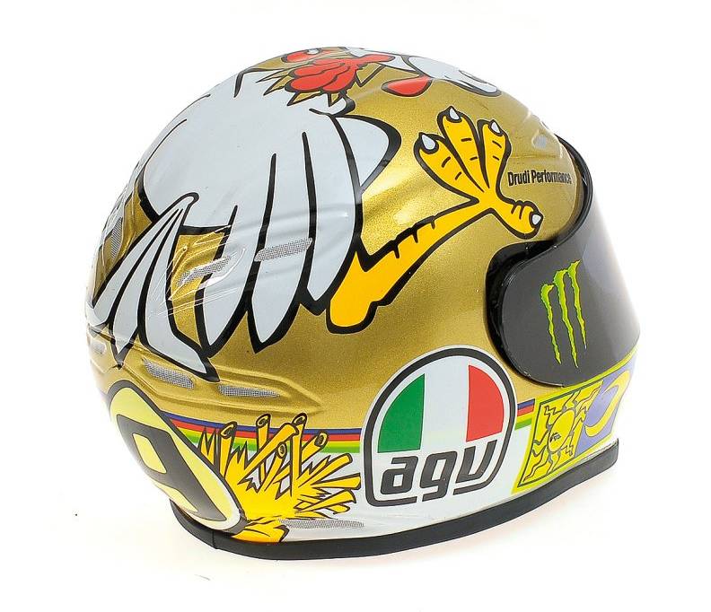 Helmet AGV Valentino Rossi Motogp Valencia 2009 (1/2 scale - 13cm) - minichamps