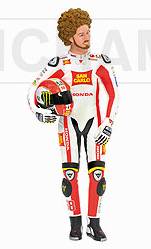 Marco Simoncelli figurine 'posing'  MotoGP 2011 by minichamps