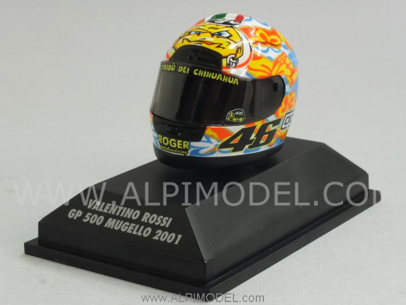 Helmet AGV World Champion GP 500 Mugello 2001 Valentino Rossi  (1/8 scale - 3cm) by minichamps