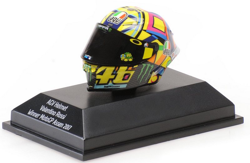 Helmet AGV Valentino Rossi Winner MotoGP Assen 2017 (1/8 scale - 3cm) by minichamps