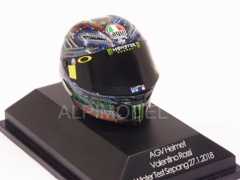 Helmet AGV Winter Test Sepang 2018 Valentino Rossi (1/8 scale - 3cm) - minichamps