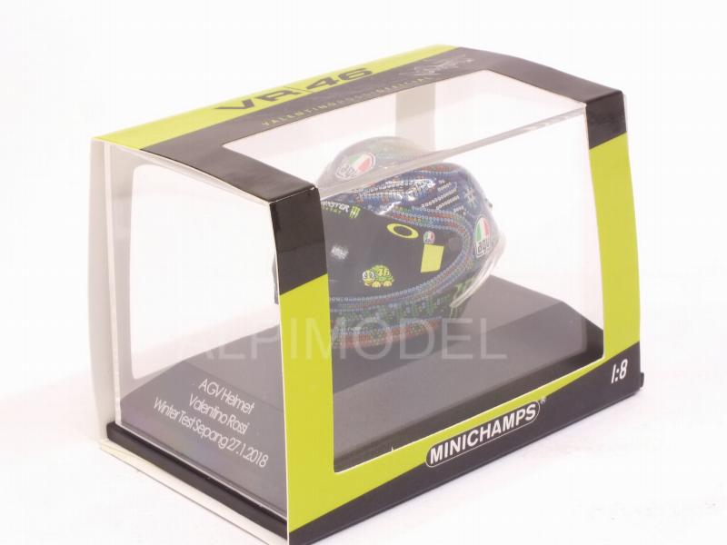 Helmet AGV Winter Test Sepang 2018 Valentino Rossi (1/8 scale - 3cm) - minichamps