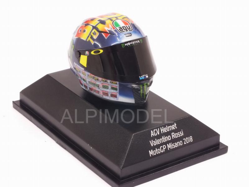minichamps Helmet AGV MotoGP Misano 2018 Valentino Rossi (1/8 scale model)