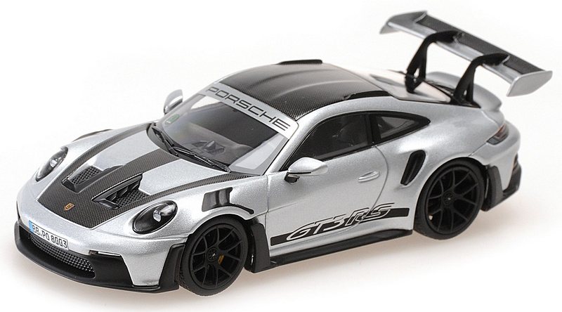Porsche 911 GT3 RS (992) 2022 (Silver) (black wheels) by minichamps