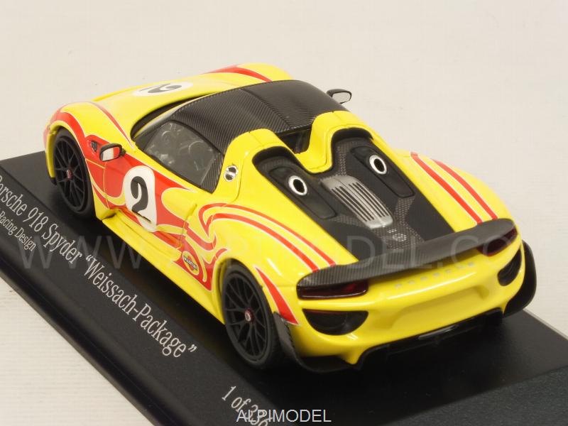 Porsche 918 Spyder Weissach Package Kyalami Racing Design 2015 (Yellow) - minichamps