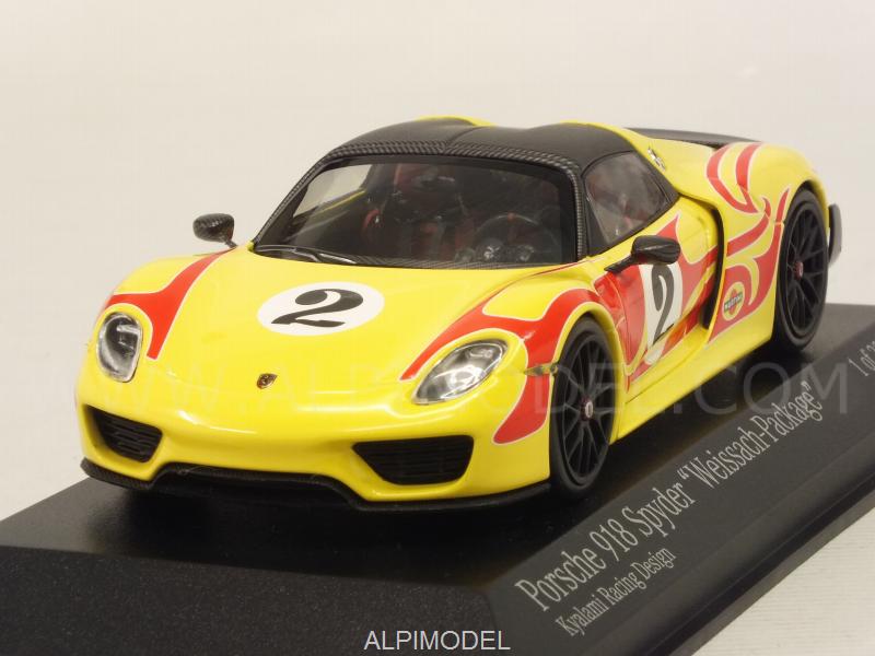 Porsche 918 Spyder Weissach Package Kyalami Racing Design 2015 (Yellow) by minichamps