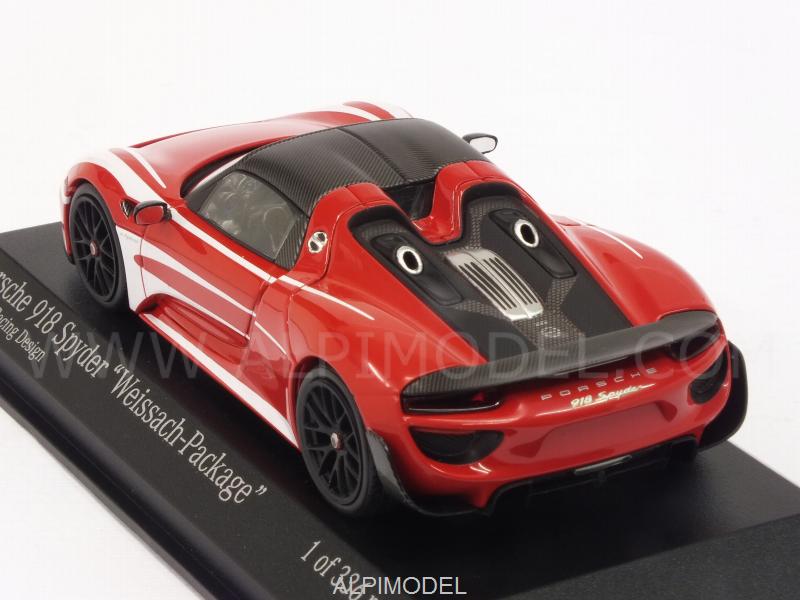 Porsche 918 Spyder Weissach Package Le Mans Racing Design 2015 (Red) - minichamps