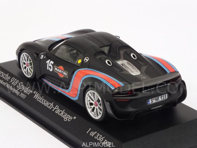 Porsche 918 Spyder Weissach Package - Martini 2013 Lap Record Nurburgring - minichamps