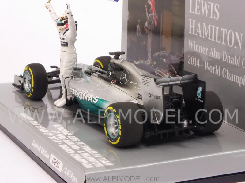 Mercedes AMG F1 W05 Hybrid Winner Abu Dhabi 2014 World Champion Lewis Hamilton - minichamps