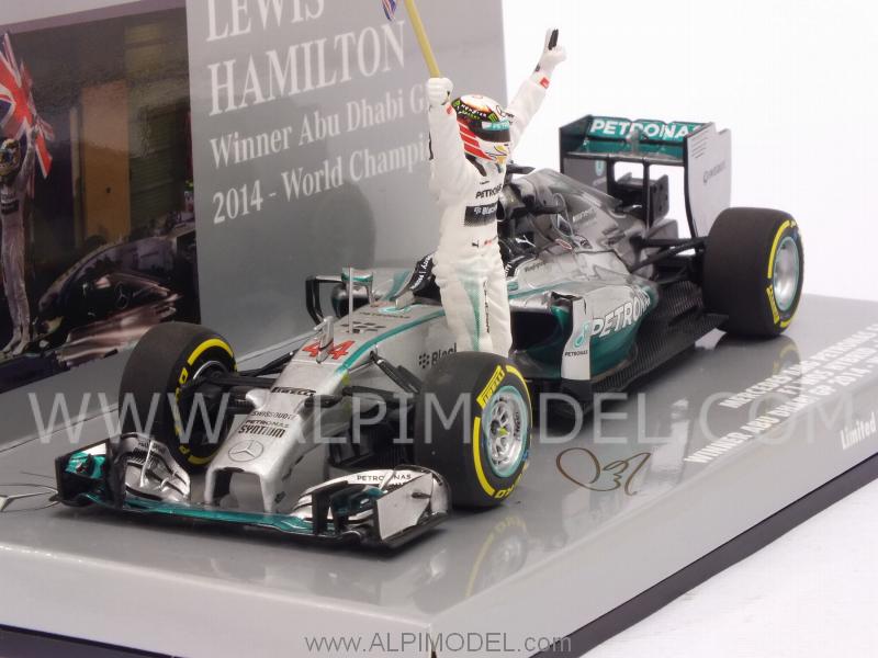 Mercedes AMG F1 W05 Hybrid Winner Abu Dhabi 2014 World Champion Lewis Hamilton - minichamps