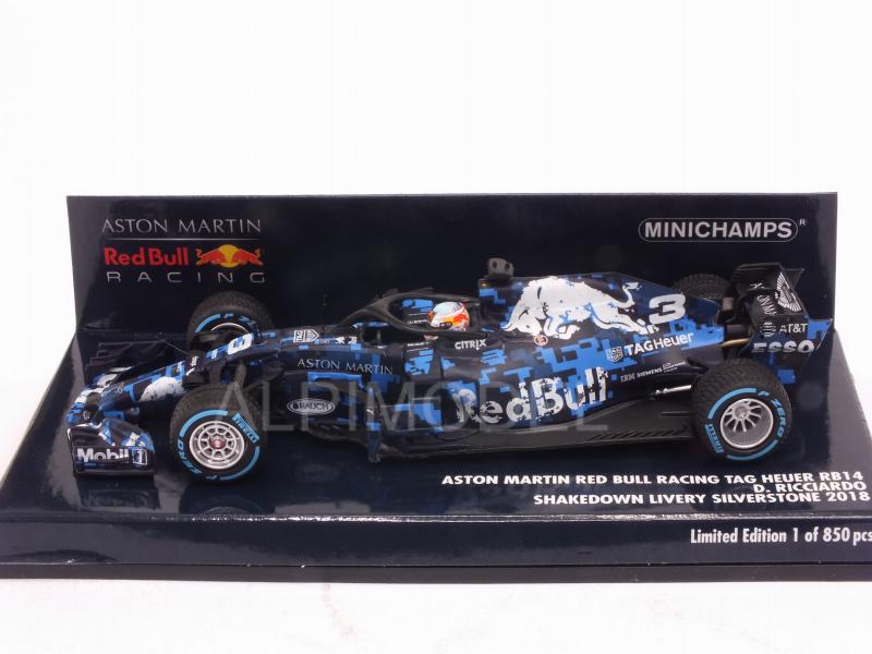 Red Bull RB14 Shakedown Livery Silverstone 2018 Daniel Ricciardo - minichamps