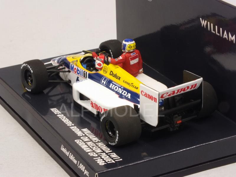 Williams FW11 Honda #11 Keke Rosberg on Nelson Piquet's Car GP Germany 1986 - minichamps