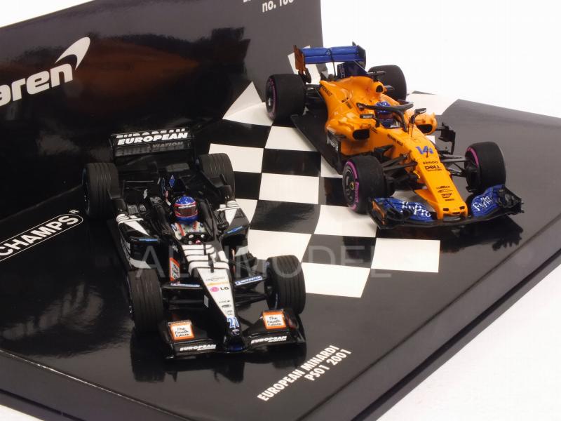 Minardi PS01 2001 & McLaren MCL33 Canadian GP 2018 - Fernando Alonso 300th GP Edition Set - minichamps