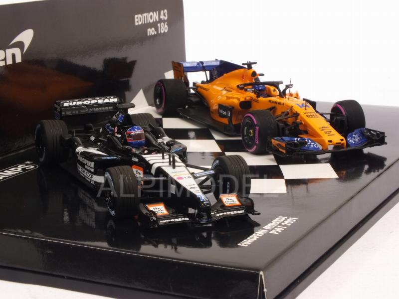 Minardi PS01 2001 & McLaren MCL33 Canadian GP 2018 - Fernando Alonso 300th GP Edition Set by minichamps