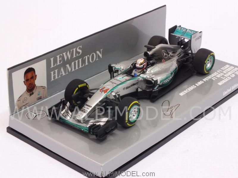 Mercedes AMG F1 W06 Hybrid GP Monaco 2015 World Champion Lewis Hamilton (HQ Resin) - minichamps