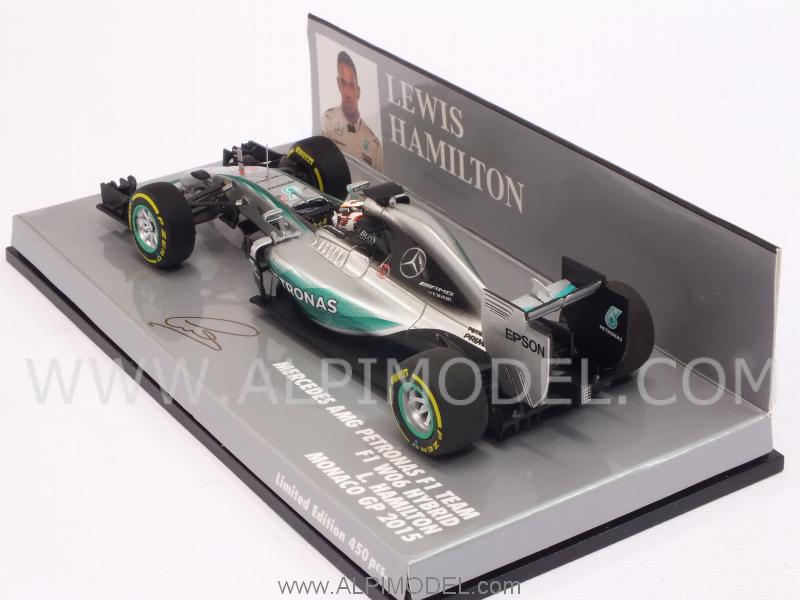 Mercedes AMG F1 W06 Hybrid GP Monaco 2015 World Champion Lewis Hamilton (HQ Resin) - minichamps