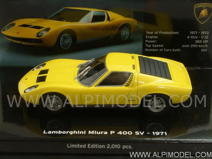 Lamborghini Miura P400 SV 1971 (Yellow) Museo Lamborghini by minichamps