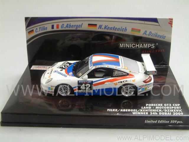 Porsche 911 GT3 (997) Tilke Abergel Winners 24h Dubai 2009 by minichamps