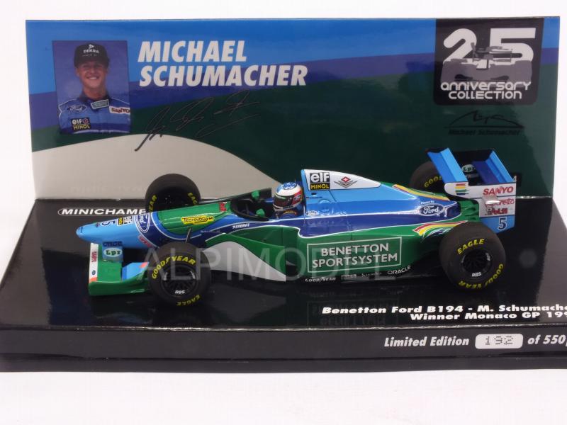 Benetton B194 Ford Winner GP Monaco 1994 Michael Schumacher World Champion (HQ Resin) - minichamps
