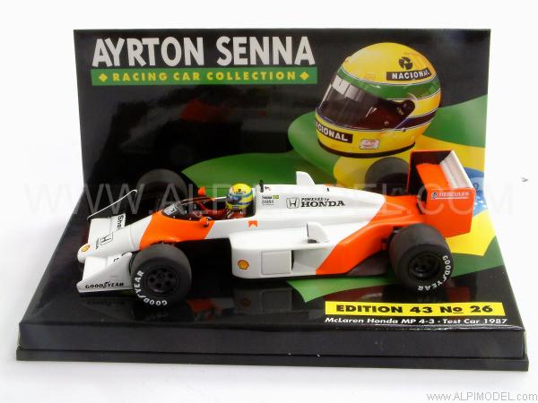 McLaren MP4/3 Honda Test Car 1987   Ayrton Senna - minichamps
