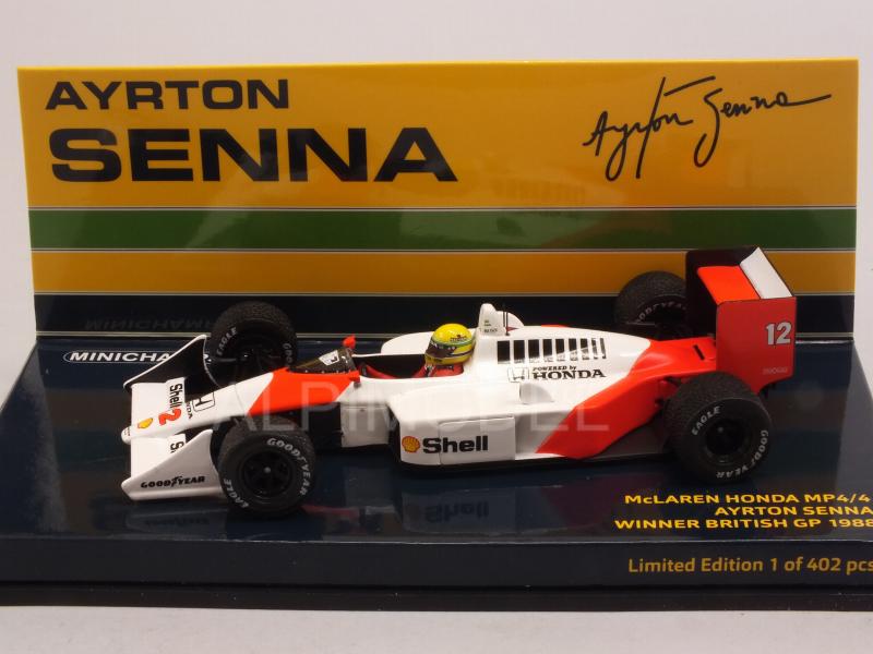 Minichamps 547884412 143 1988 Mclaren MP4/4 Ayrton Senna Winner British GP Model 