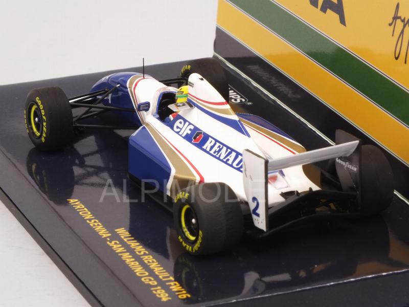 Williams FW16 Renault #2 GP San Marino 1994 Ayrton Senna fatal race (HQ resin) - minichamps