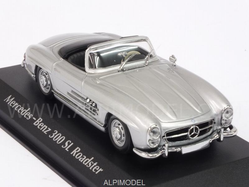 Mercedes 300 SL Roadster (W198ii) 1955 (Silver) 'Maxichamps' Edition - minichamps