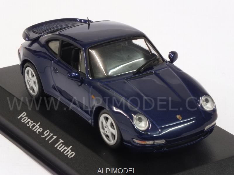 Porsche 911 Turbo 993 1993 Blue Metallic 1/43 maxichamps 940069201 NEW 