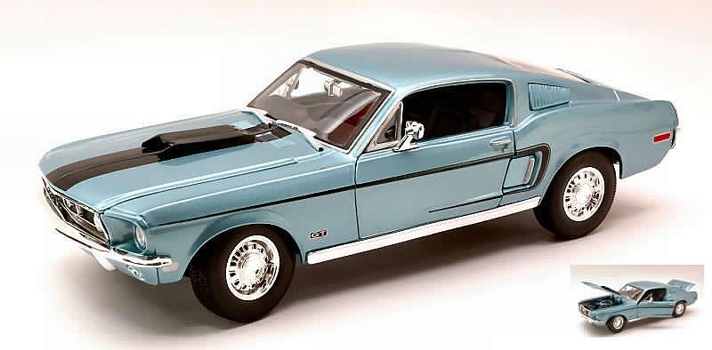 Ford Mustang GT Cobra Jet 1968 (Light Blue Metallic) by maisto