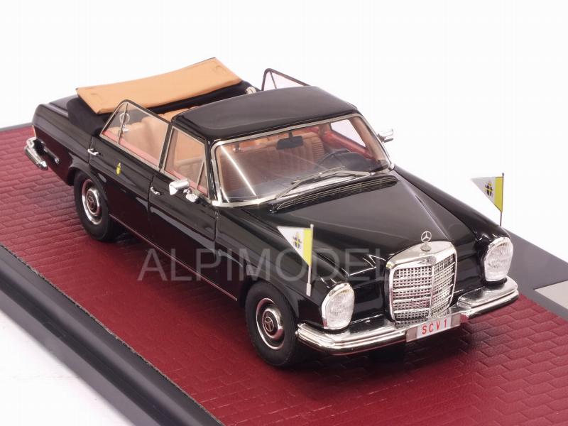 Mercedes 300 SEL Landaulette Vatican City open 1967 (Black) - matrix-models