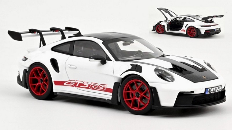 Porsche 911 GT3 RS Weissach Package 2022 (White/Red) by norev