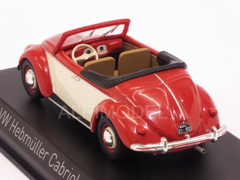 Volkswagen Beetle Hebmuller Cabriolet 1949 (Red/Cream) - norev
